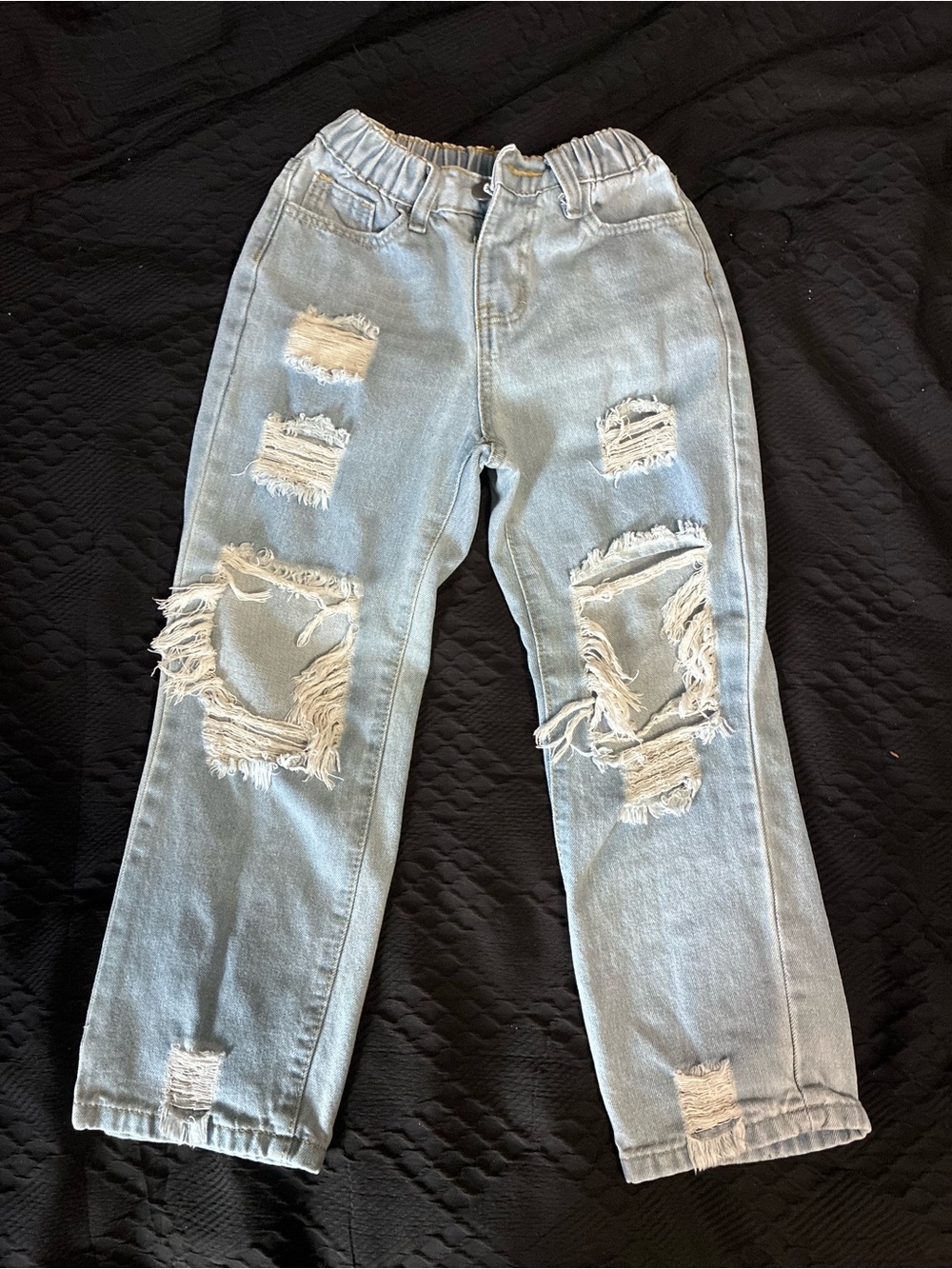 Light Blue Distressed Girls Jeans